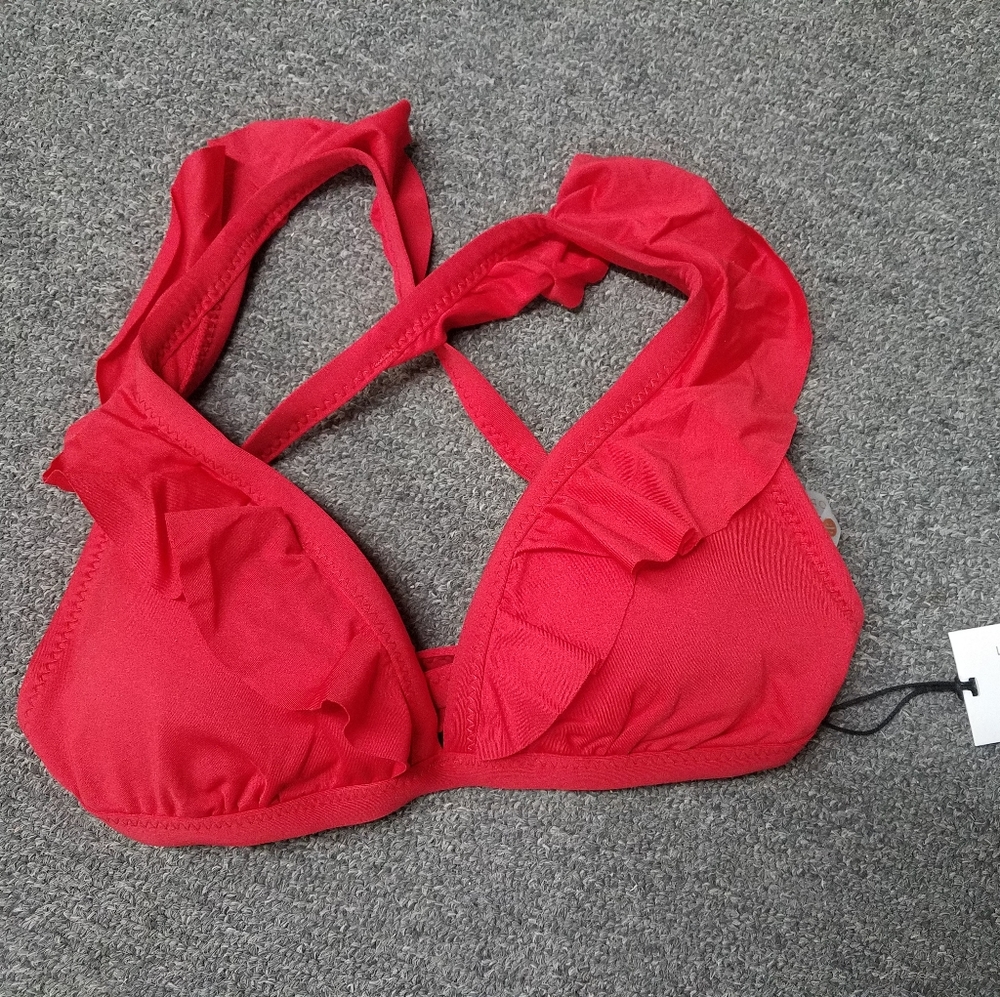 Shade & Shore Bralette Swim Top, Red, XS, NWT